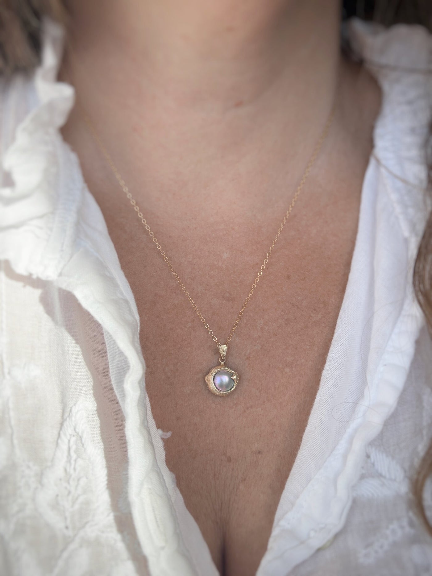 Moon's Daughter Pearl Pendant