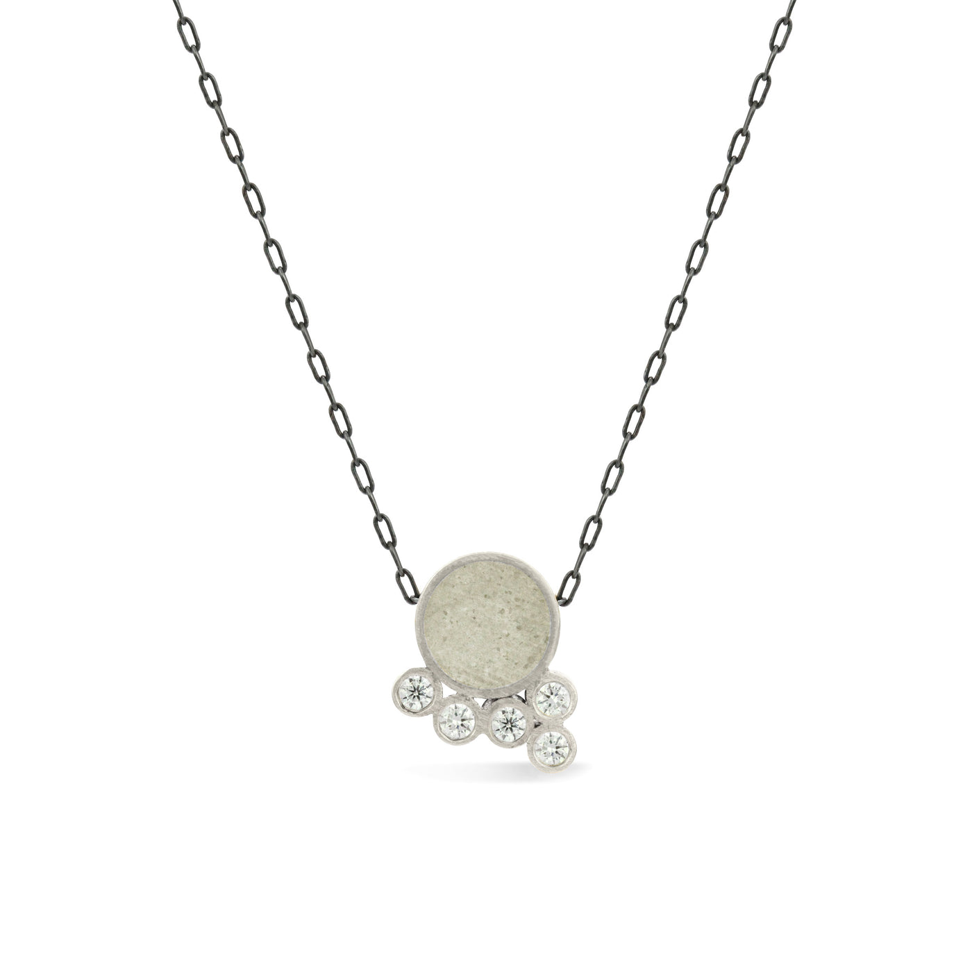 Sterling Silver with White Concrete