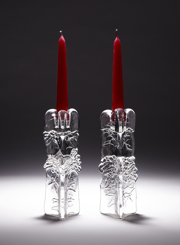 Pair of Three-Sided Candlesticks