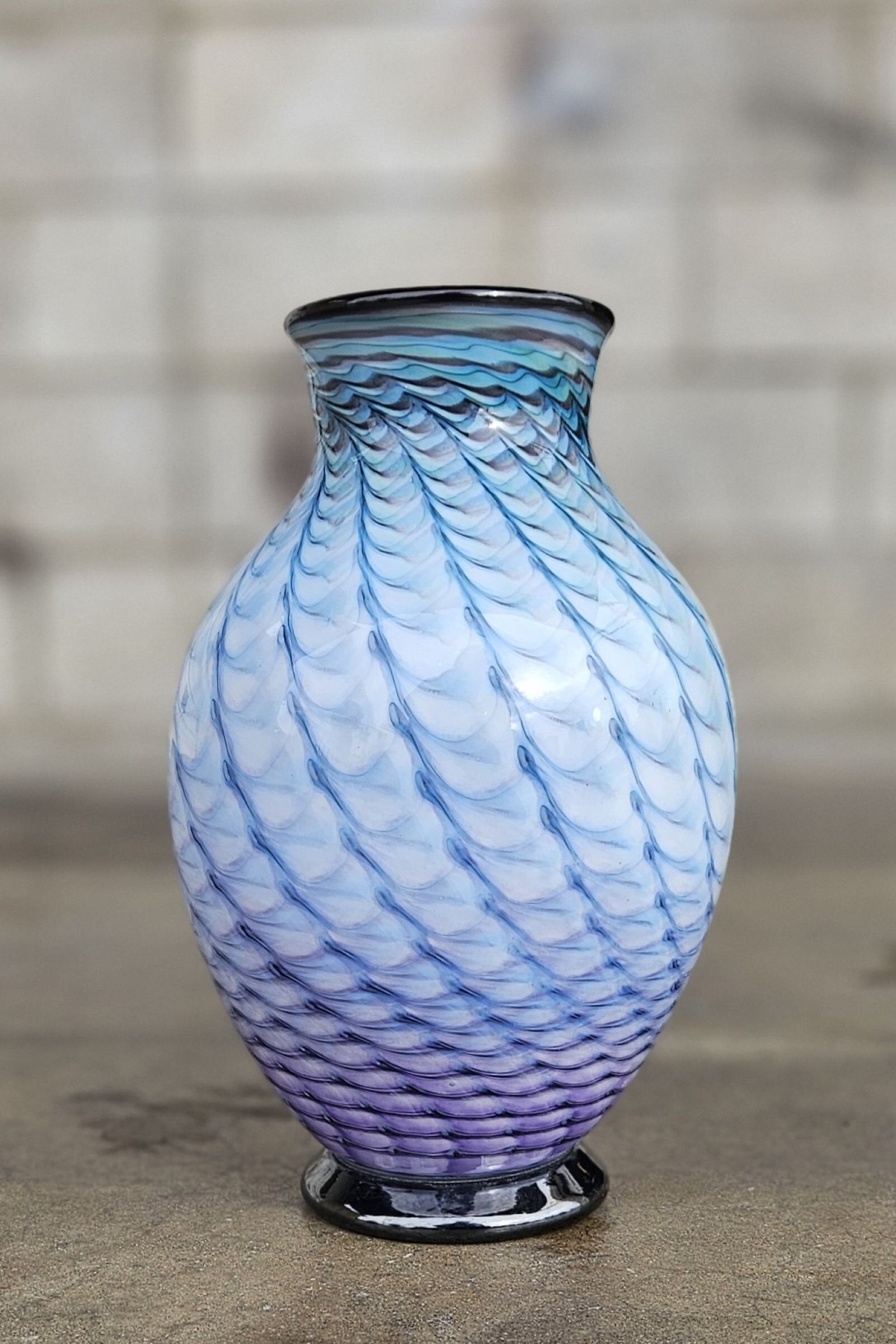 Clamshell Blue Vase