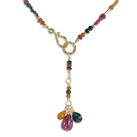 Ruby, Black Spinel, Hessonite Necklace