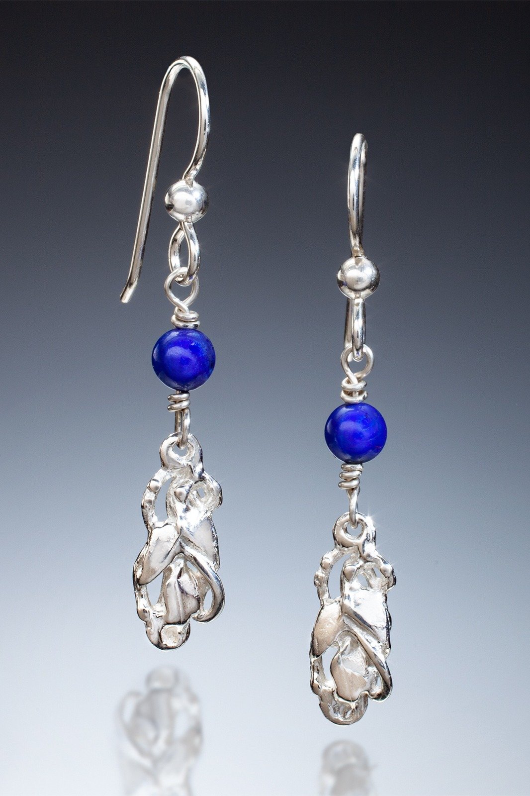 Leaf Trio Earrings with Lapis | Photo by Ralph Gabriner