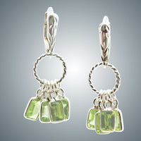 Peridot Charms and Sterling Silver Earrings