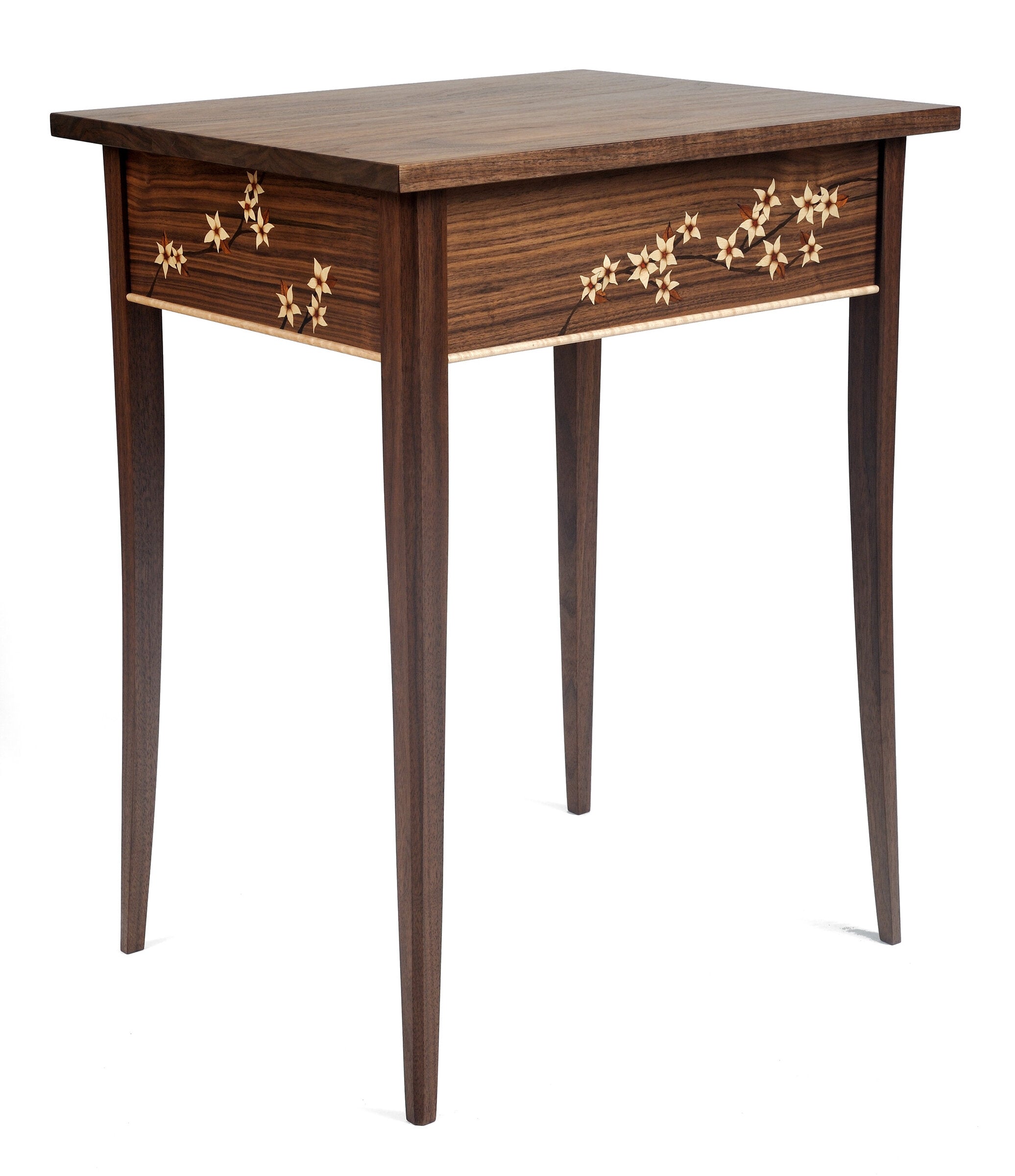 Star Jasmine Flower Marquetry Side Table