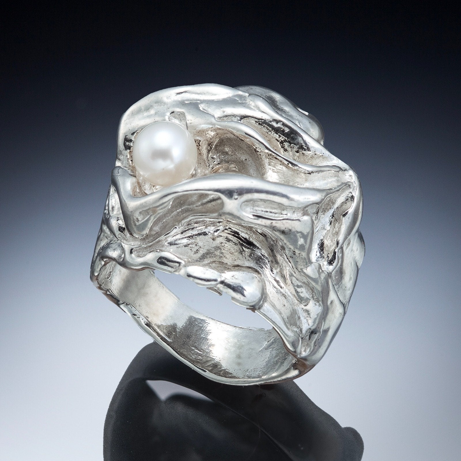 Ocean Ring with Pearl