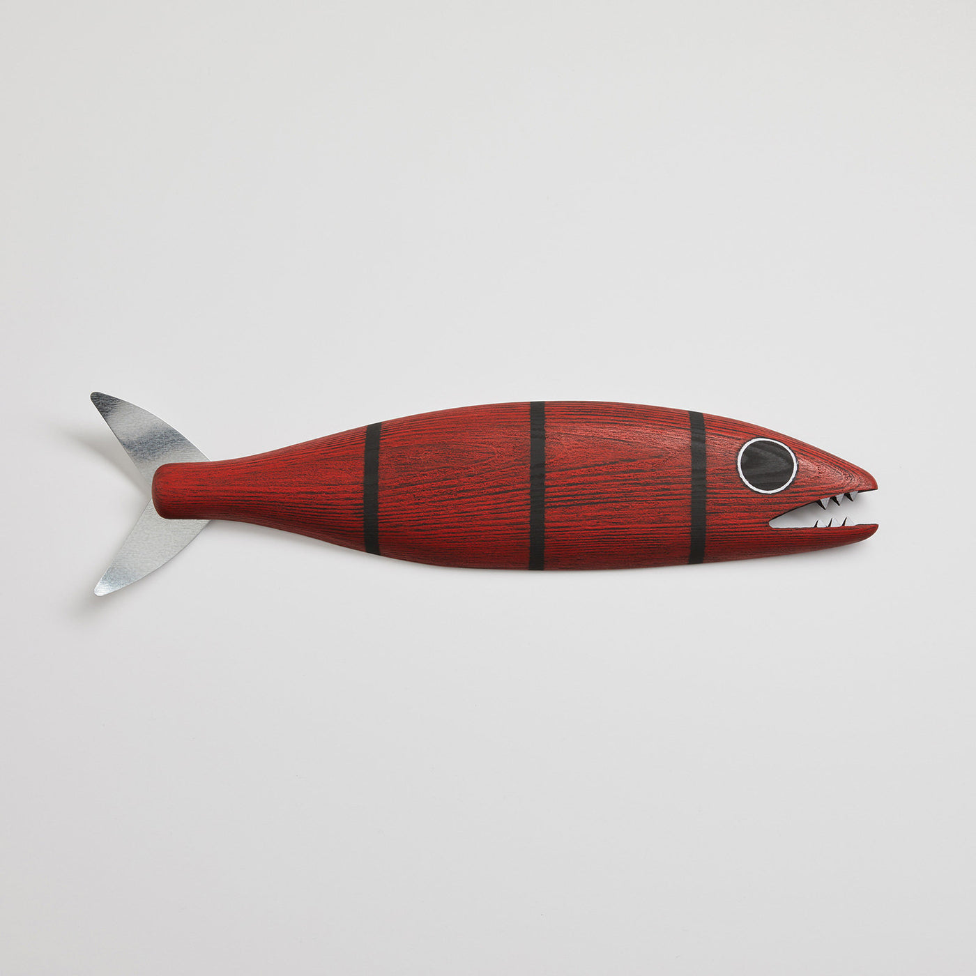 Small Fish with Teeth in Red Pinstripe