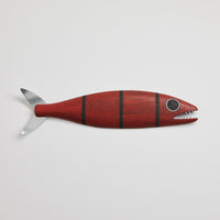 Small Fish with Teeth in Red Pinstripe