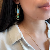 Pastel Blue and Green Art Deco Earrings