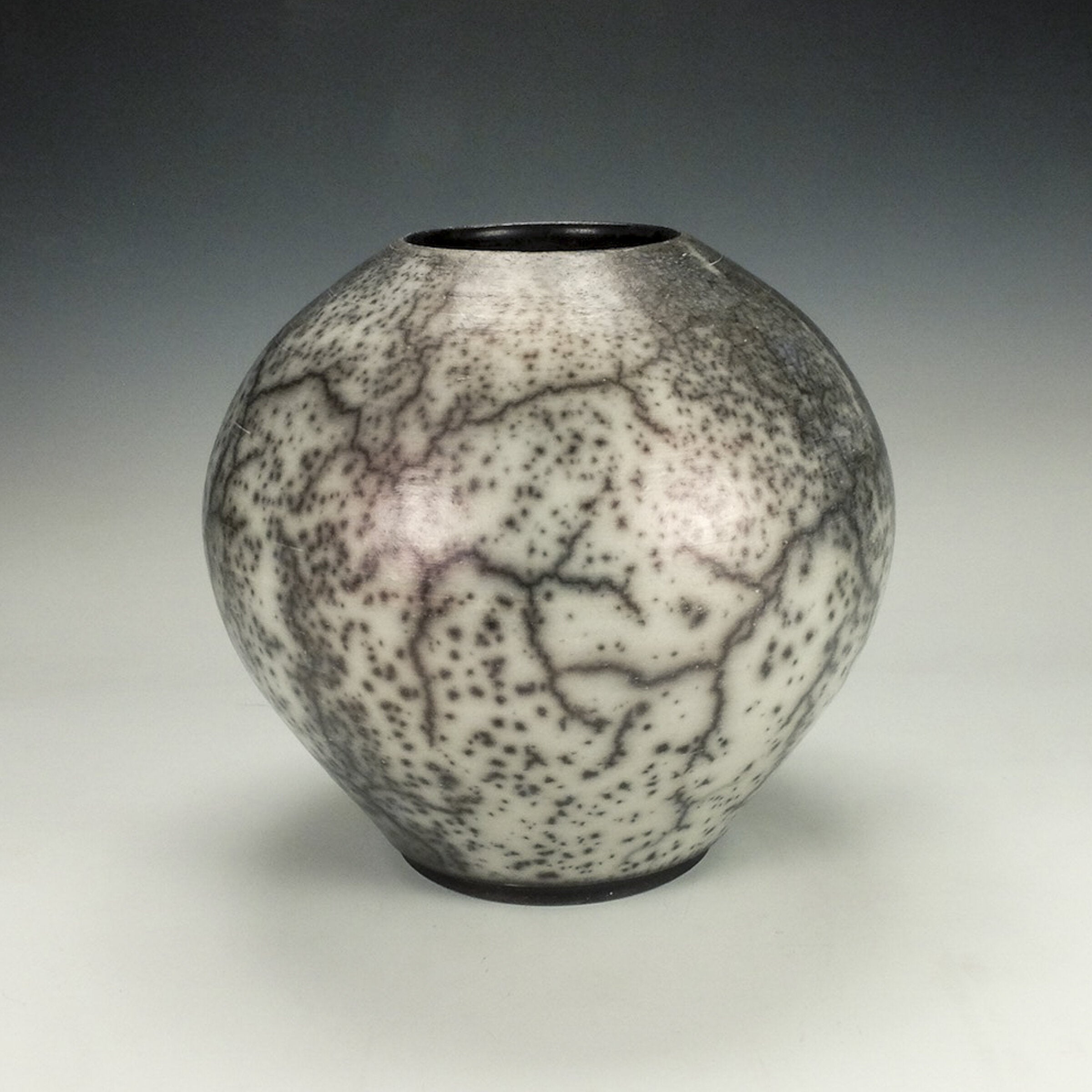 Naked Raku Jar with Red Blush 1