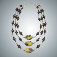 Multi-Tone Agate, Hematite, Pearl & Silver Necklace