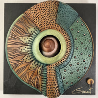 Windows To The Earth - Green and Tan with Shell