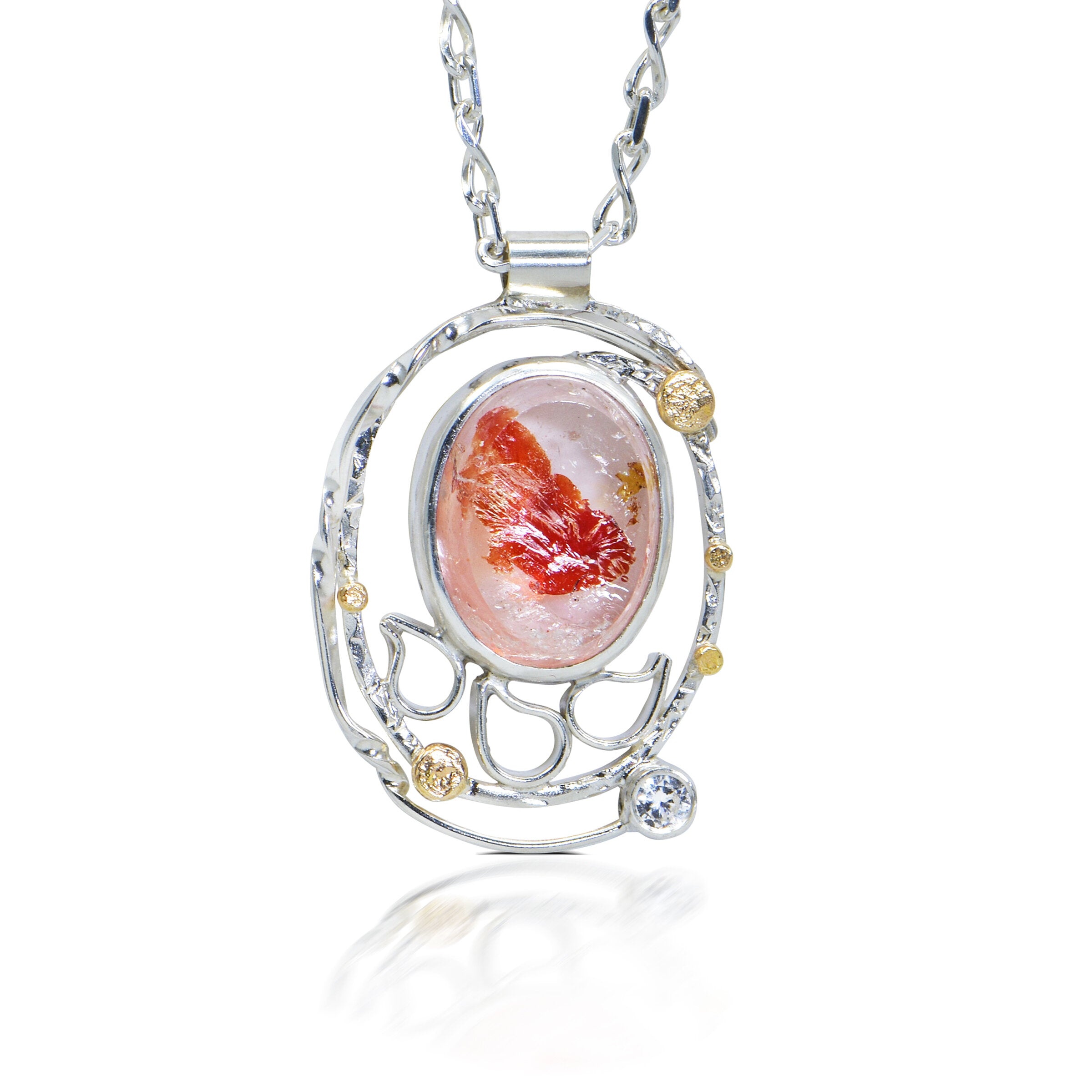 Fire Quartz Whirlpool Pendant