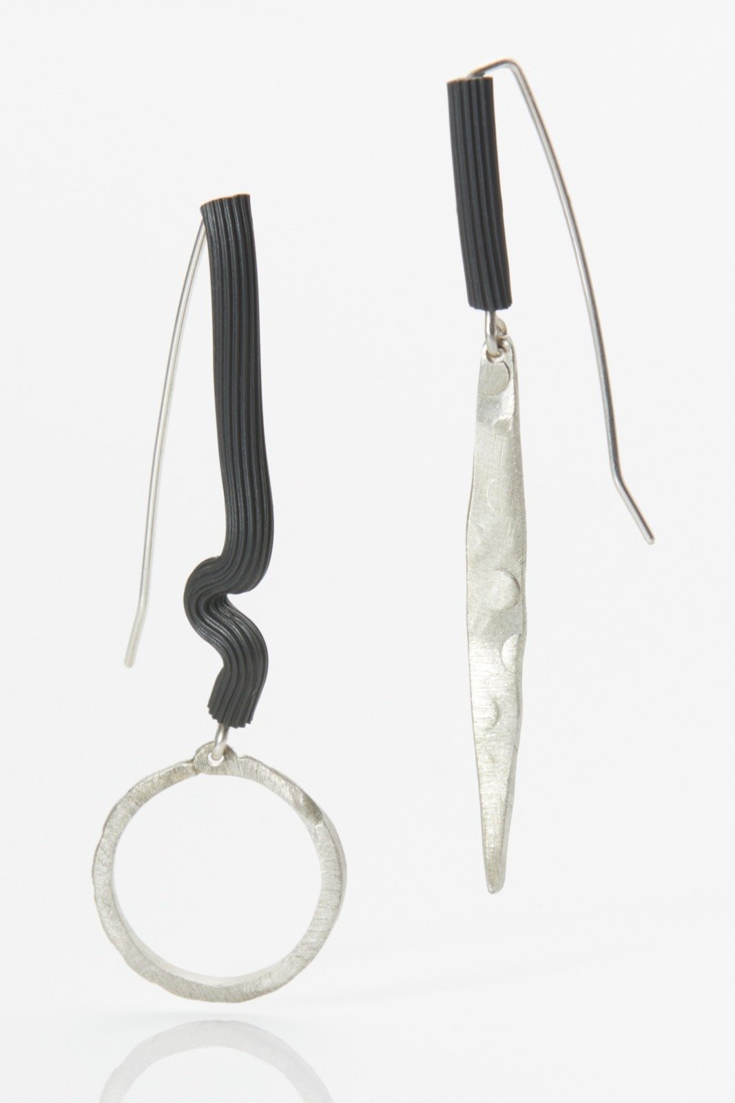 Silver Cascade of Textures Earrings