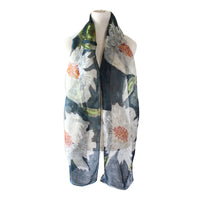 Botanical Hand-Painted Silk Scarf