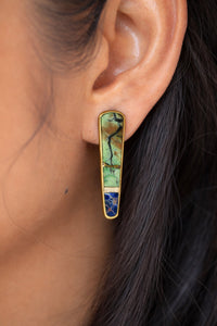 Chrysocolla & Sodalite Kintsugi Earrings