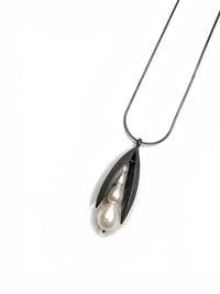 Oxidized Pod Pendant Necklace
