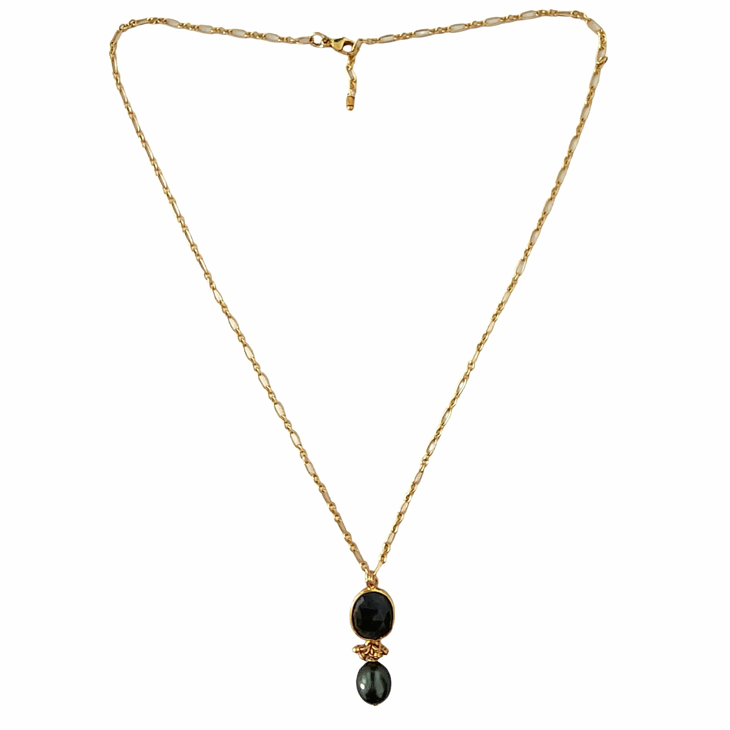 Radiant Sapphire & Pearl Necklace