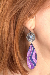 Purple Stripes Earrings