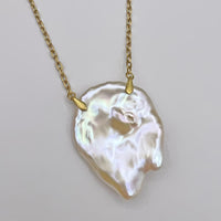 Dripping Pearl Coin Necklace