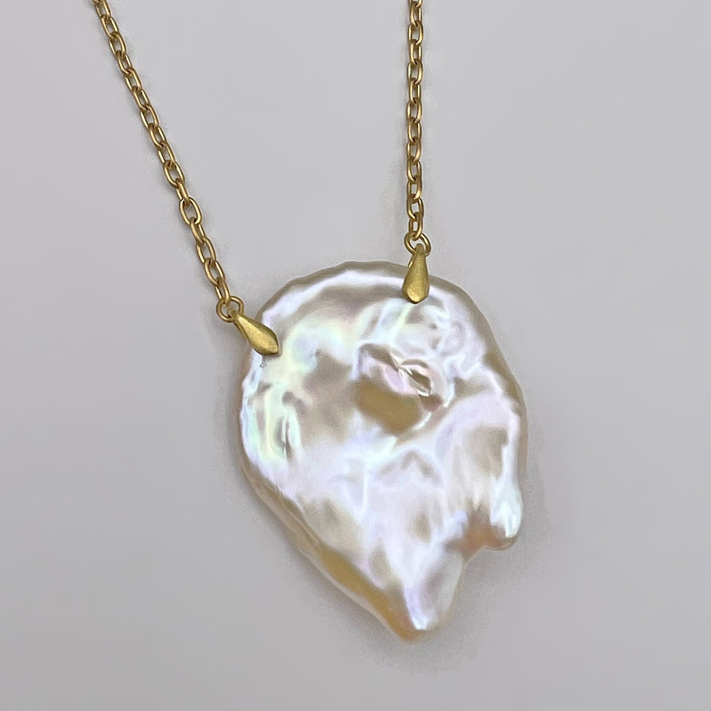 Dripping Pearl Coin Necklace