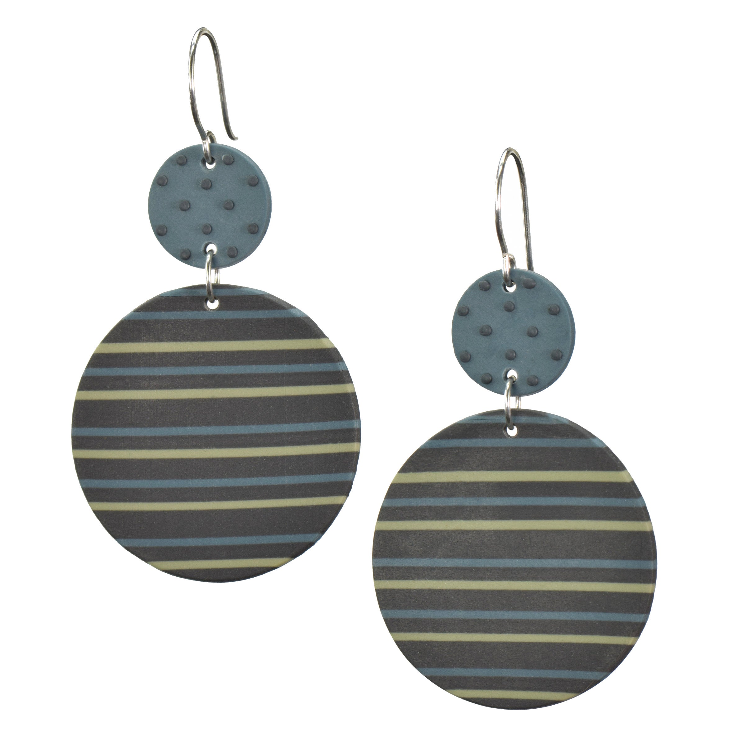 Gray with dark teal and celery stripes