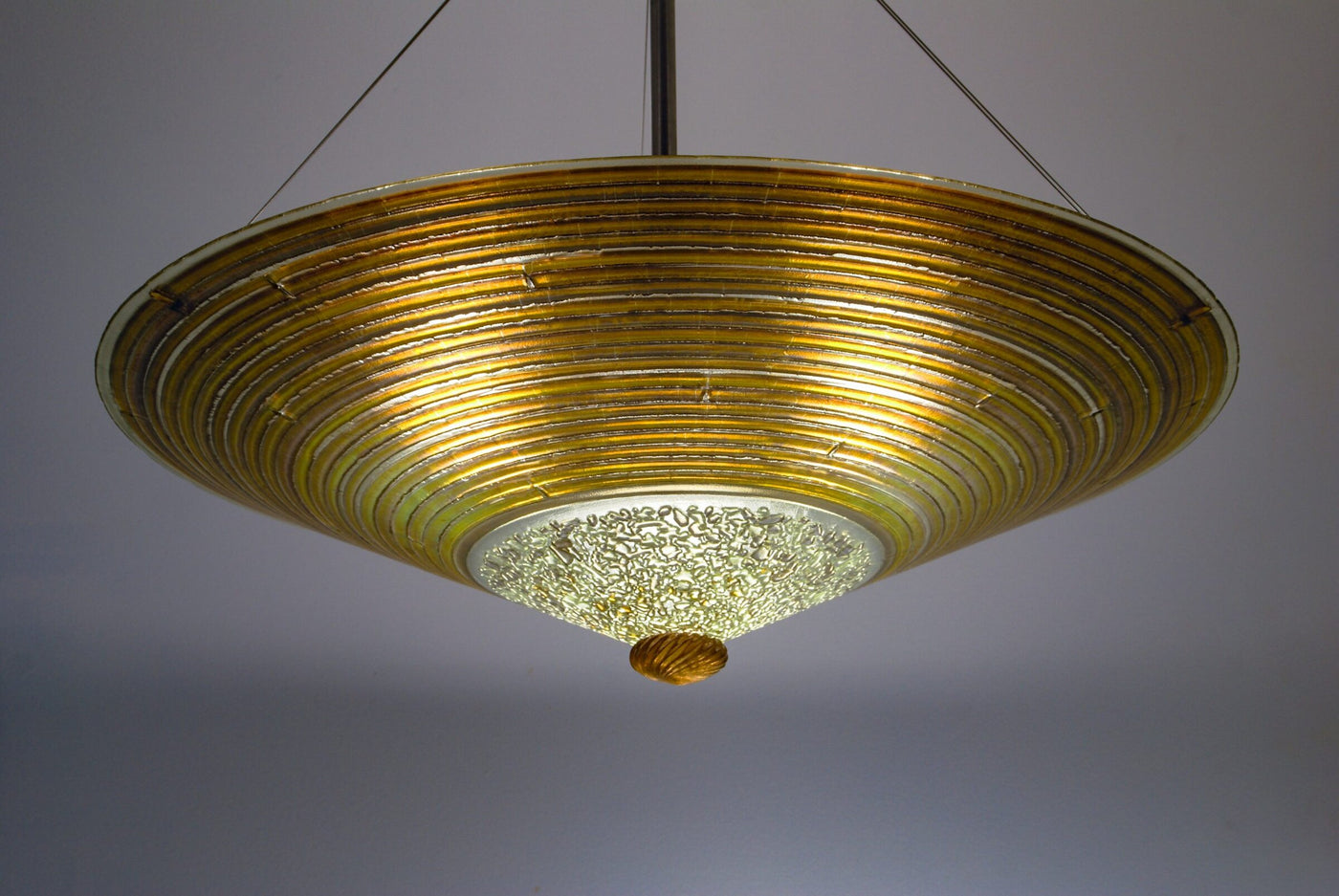 Bronze Concentric Circle Glass Chandelier