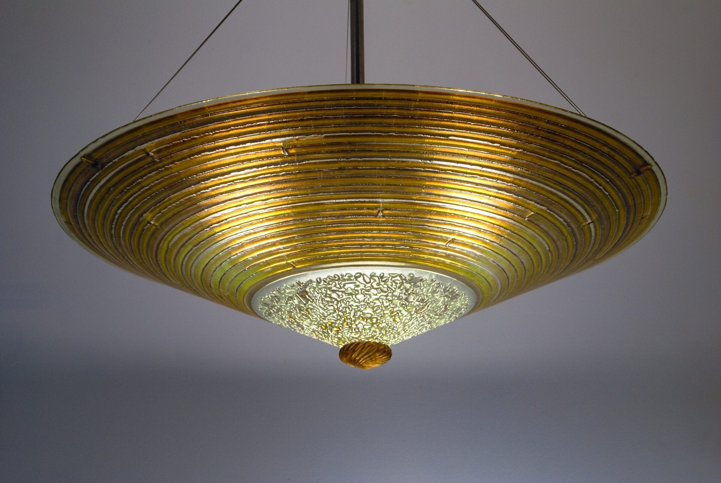 Bronze Concentric Circle Glass Chandelier