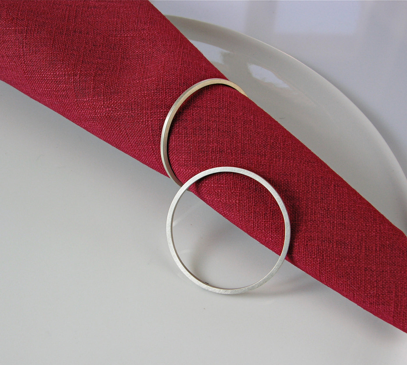 Round Silver Napkin Ring Set