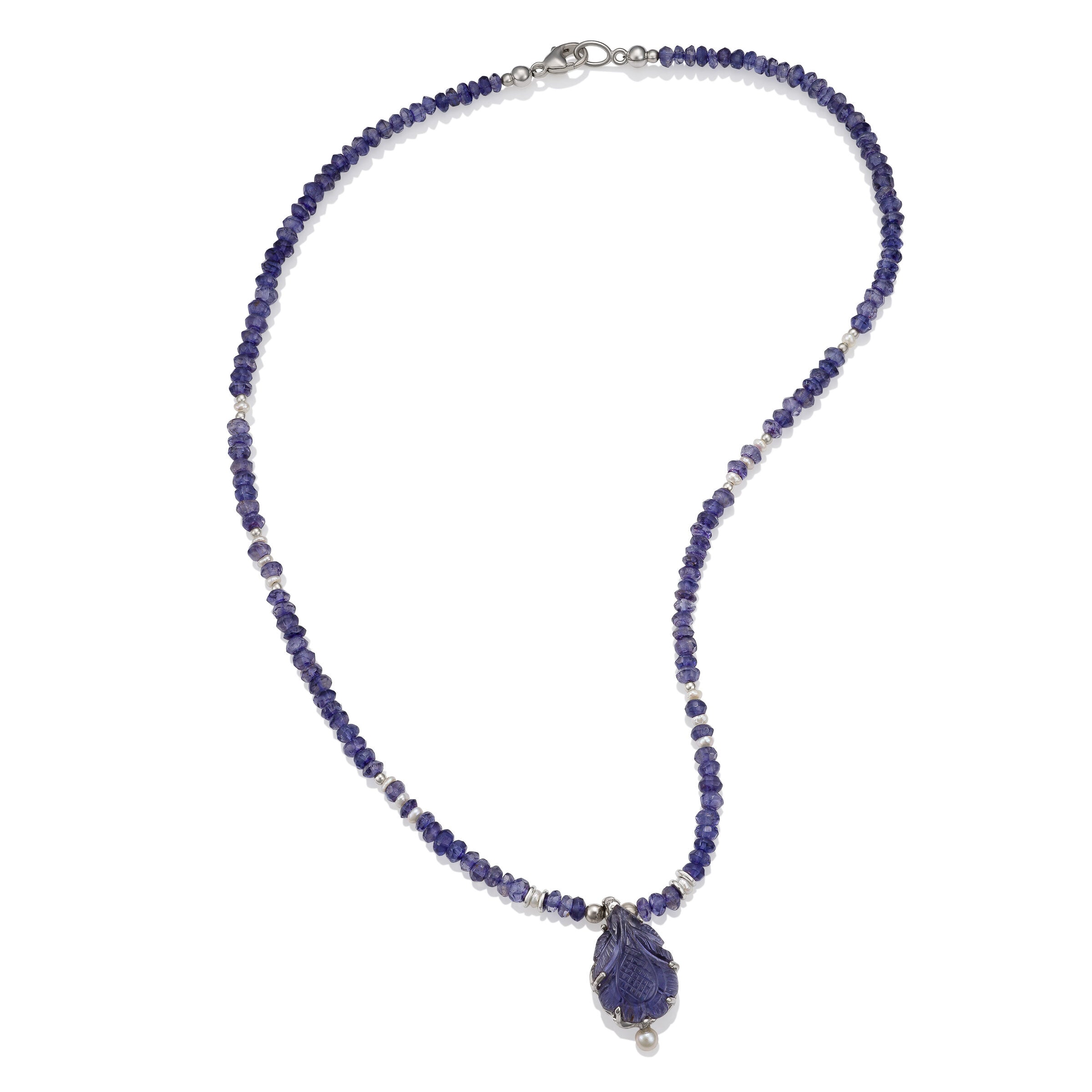 Carved Iolite Necklace | Photo by Berlian Arts