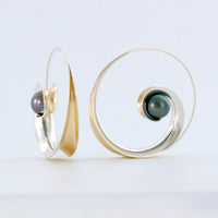 Spiral Earrings with Pearl