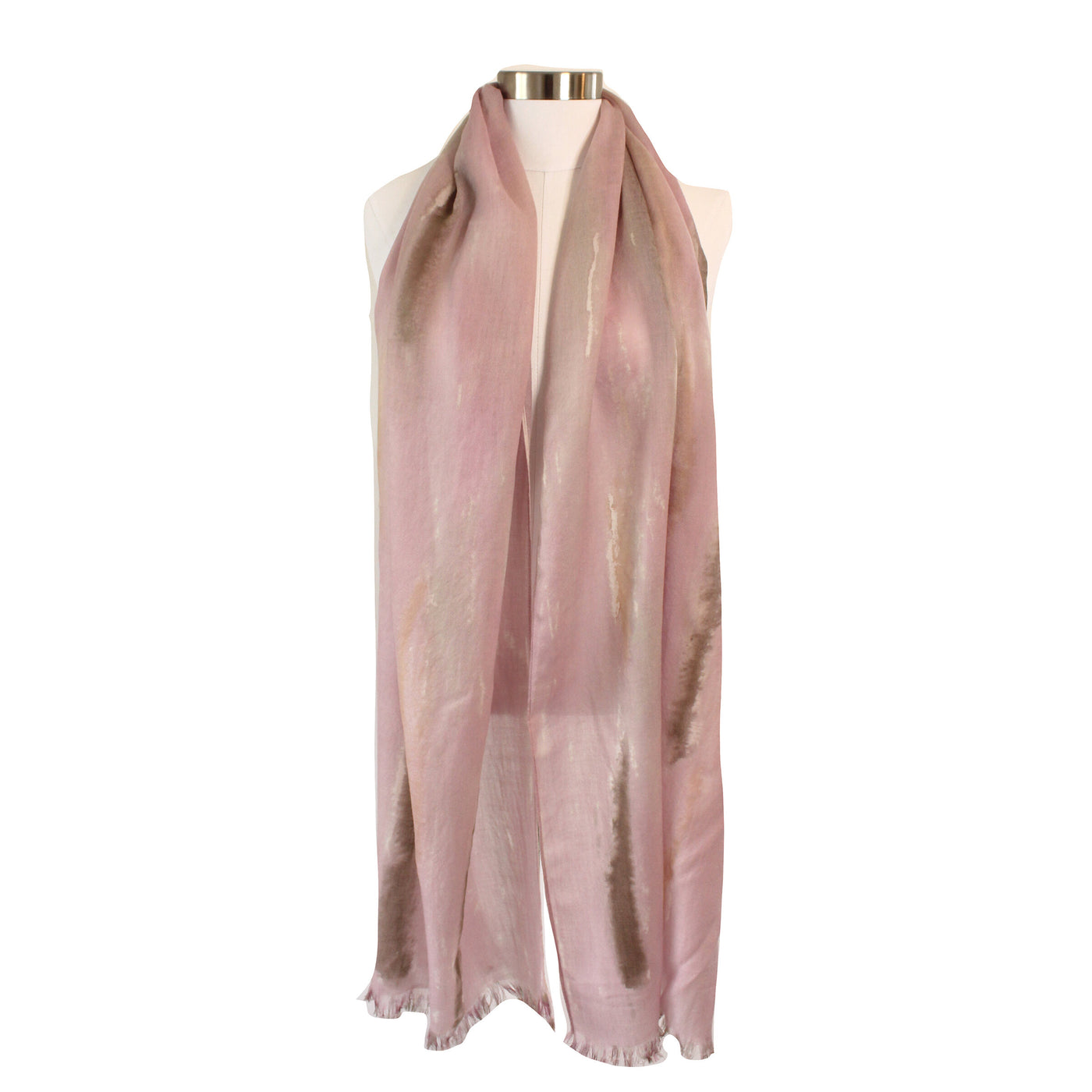 Ombre White Scent  / Cashmere blended hand-painted scarf