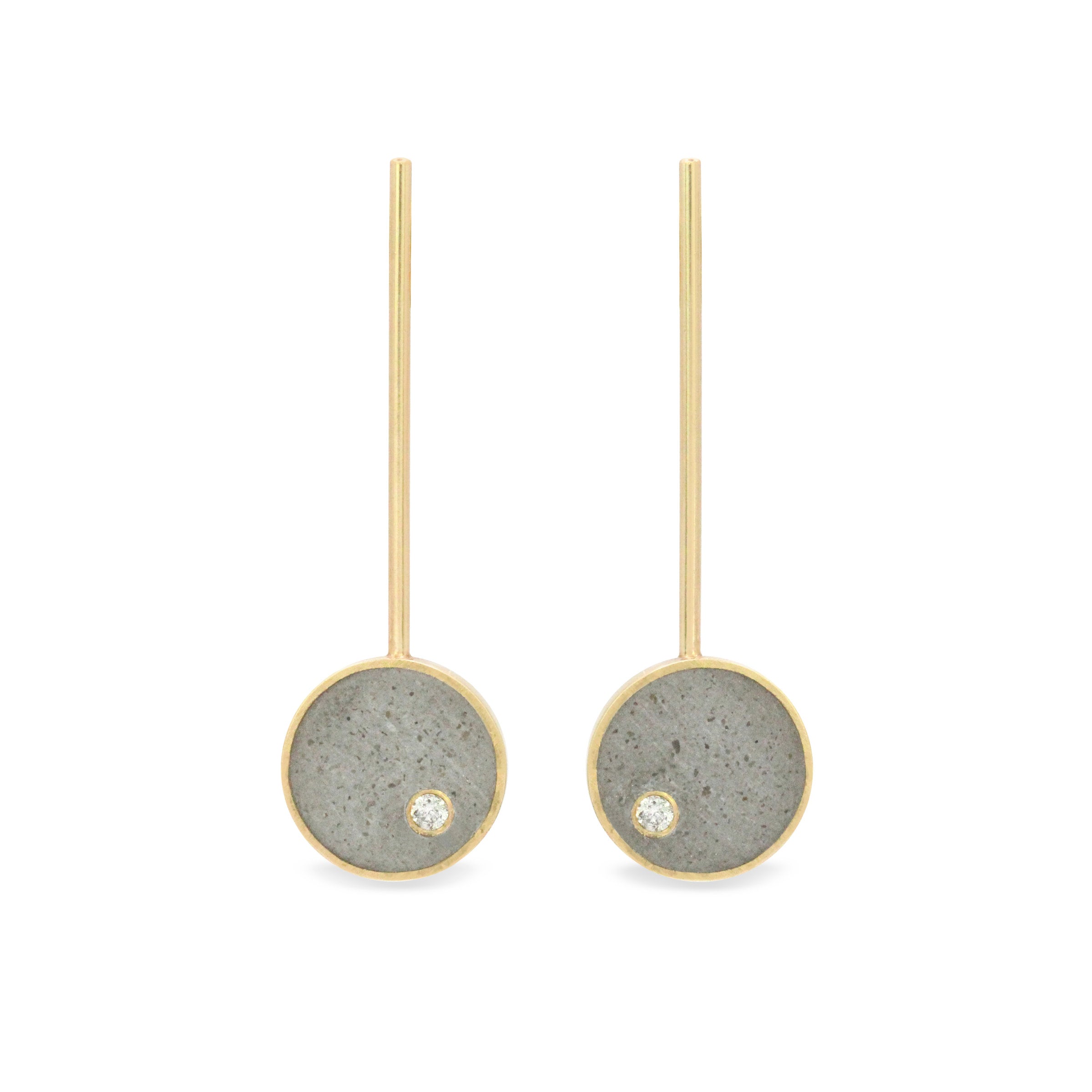 14k Yellow Gold with Gray Concrete