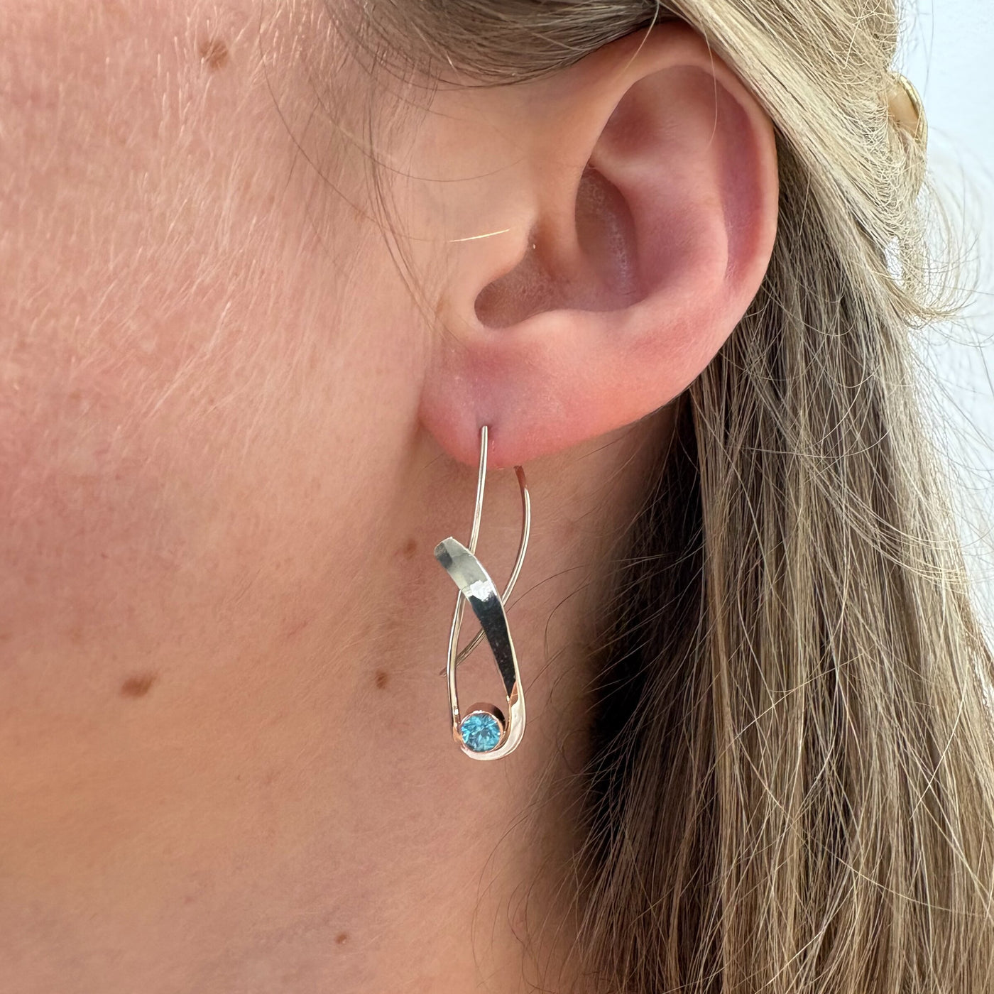 Blue Zircon Seagrass Earrings