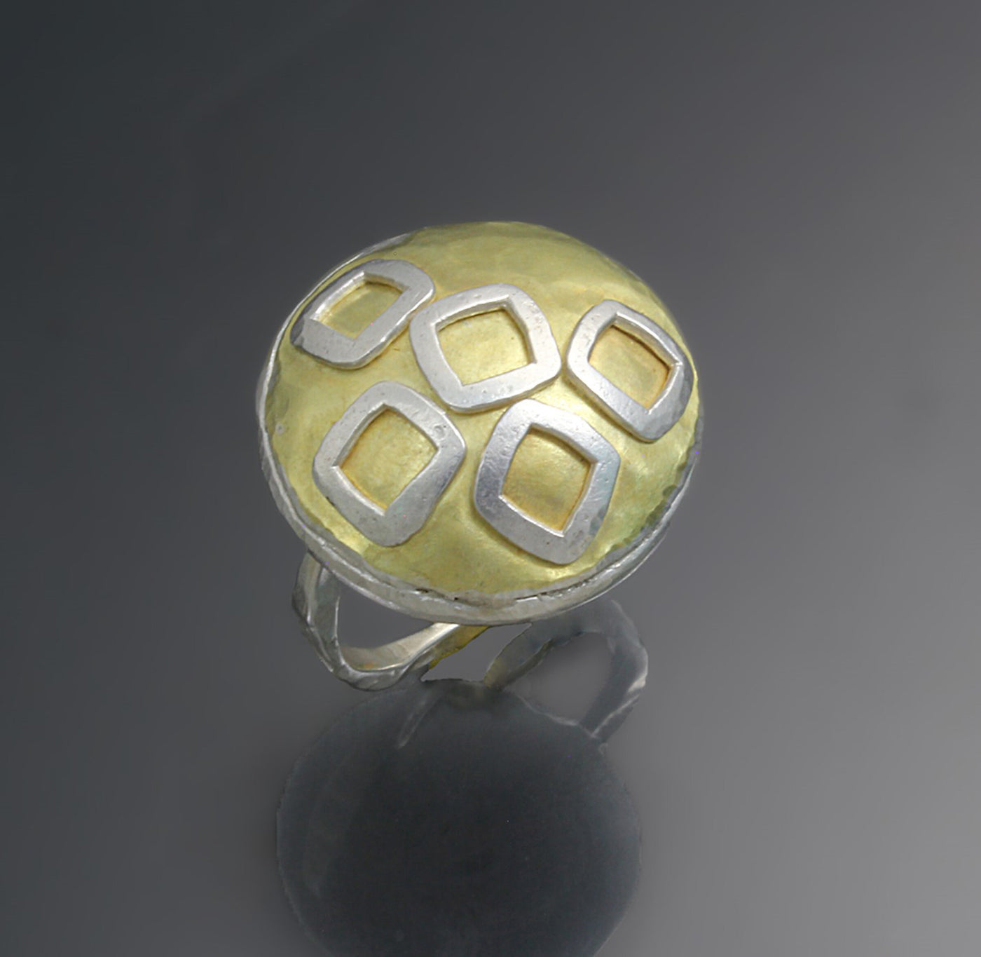 Five Squares Dome Ring