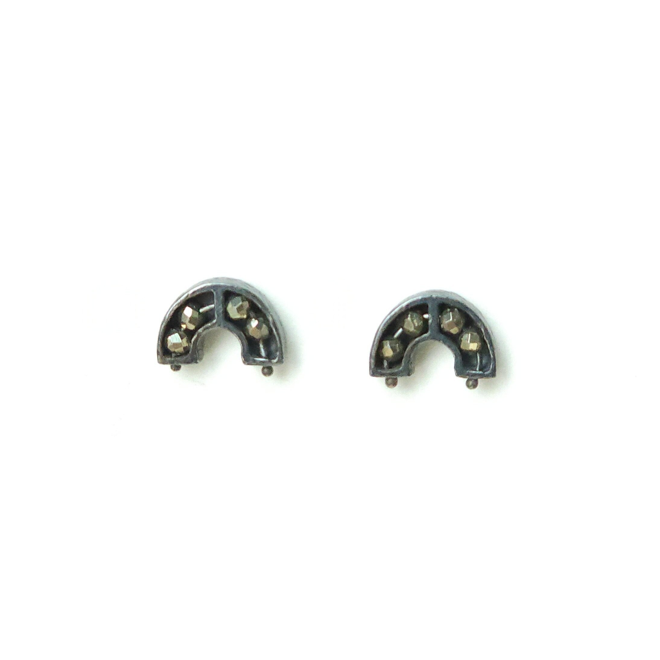 Pyrite Segment Arch Earrings