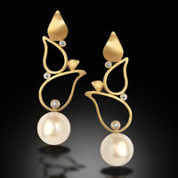 White Pearl Teardrop Earrings