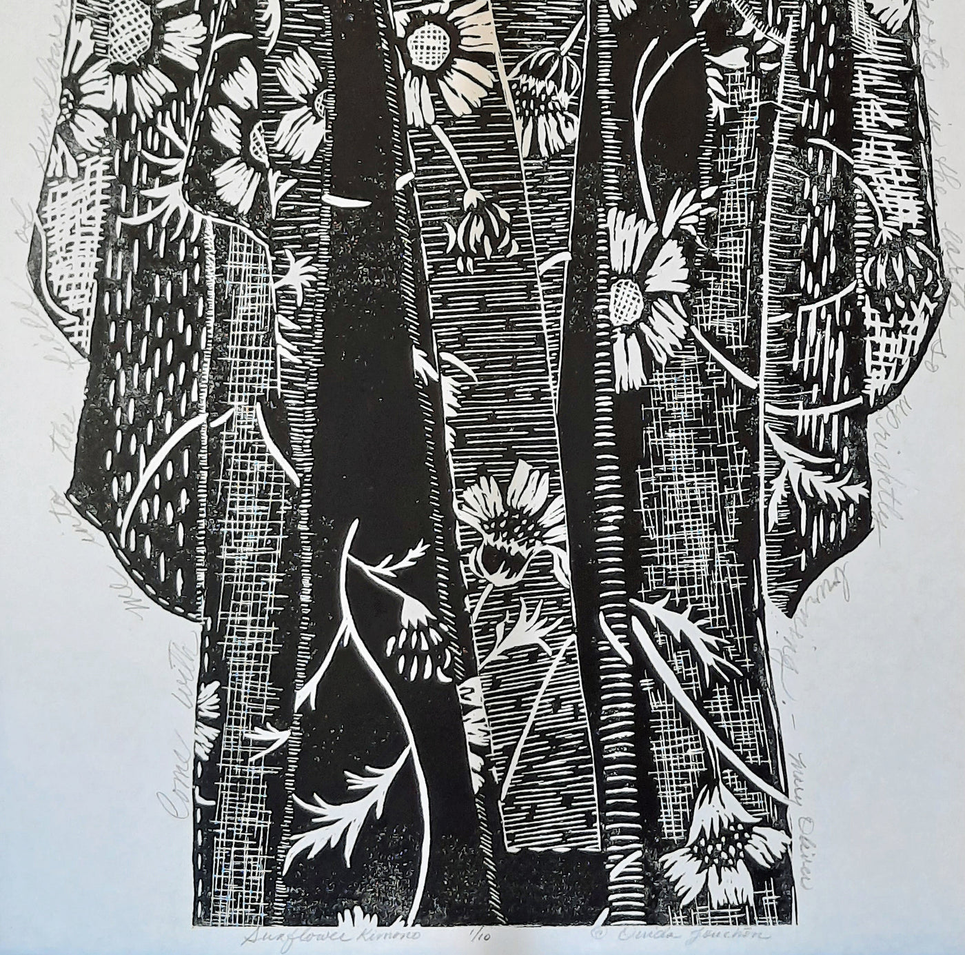 Sunflower Kimono detail