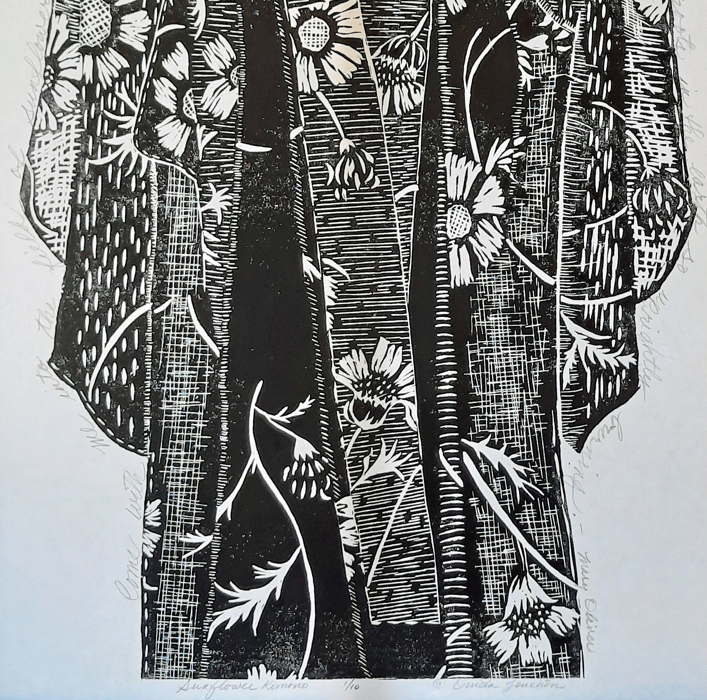 Sunflower Kimono detail