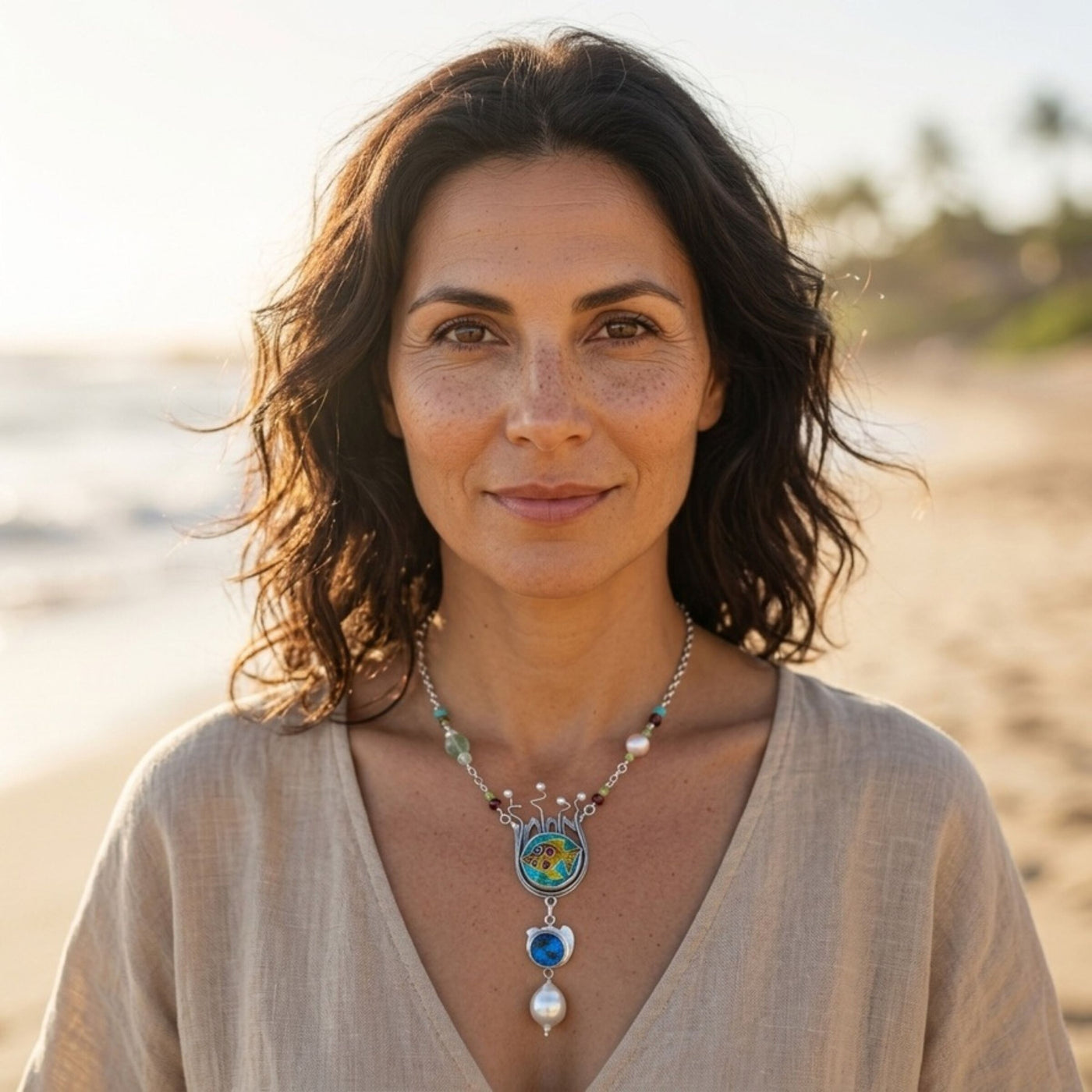 Polka Dot Fish Necklace