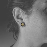 Erosion Post Earrings with Diamonds