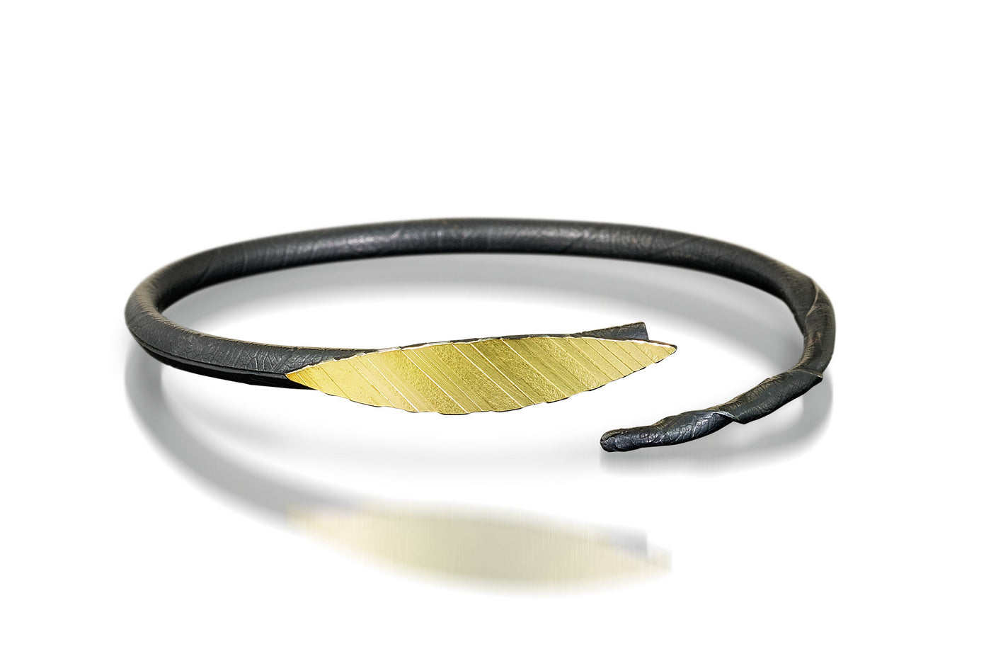Oxidized Silver with 18K Gold Bimetal Leaf