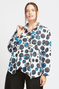 White with Black and Blue Multi
