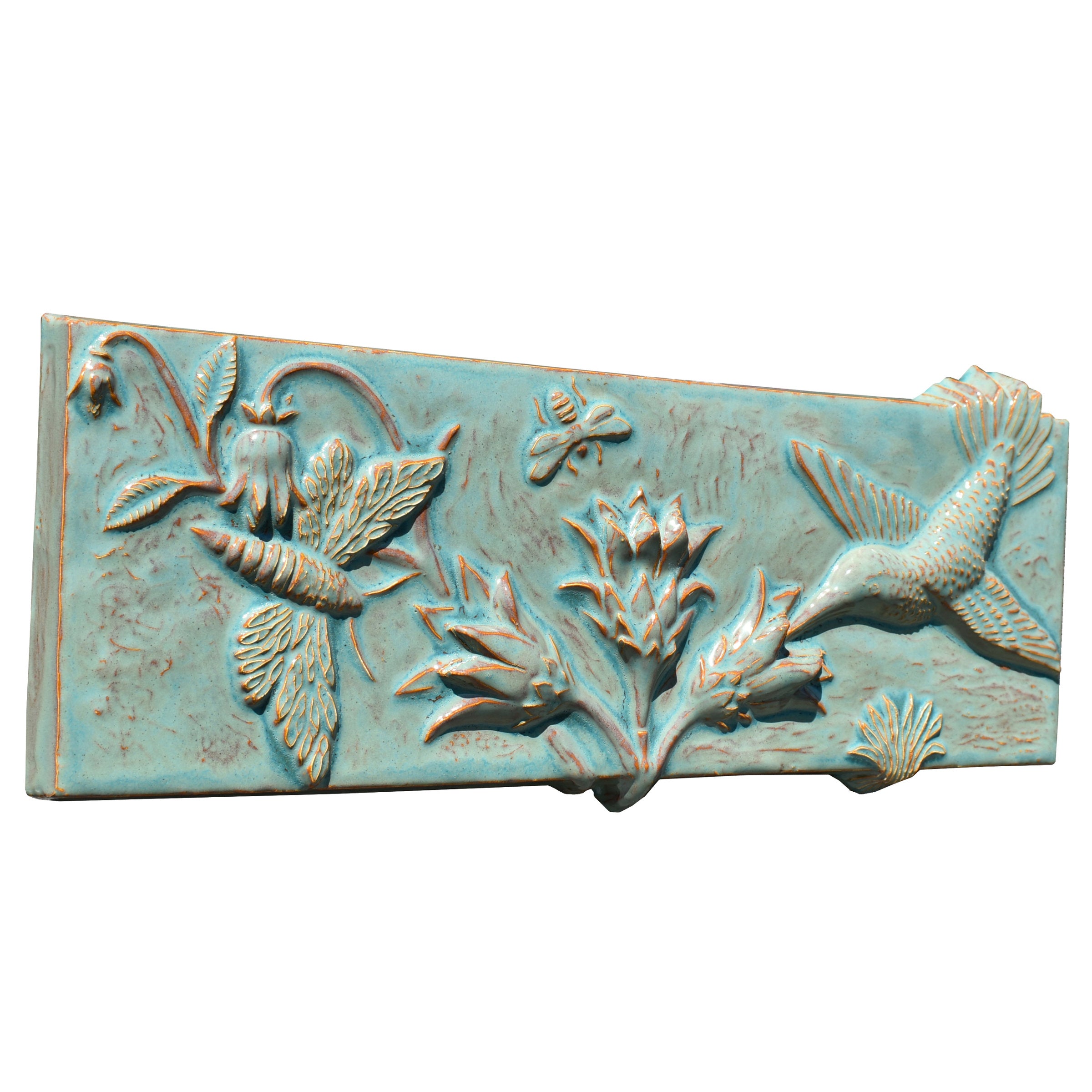 Pollinators Tile in Antique Teal