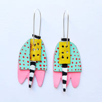 Pink & Polka Dots Arch Earrings