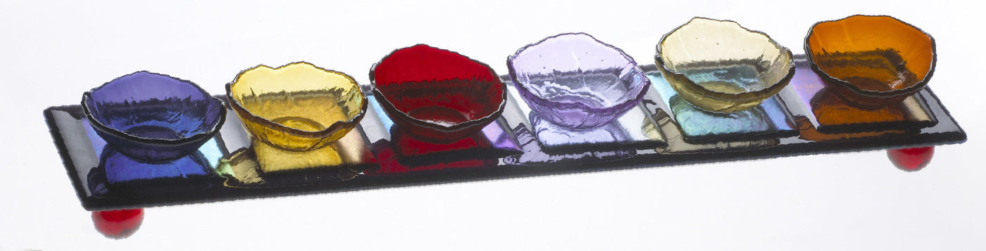Steps Seder Tray in Iridized Plum