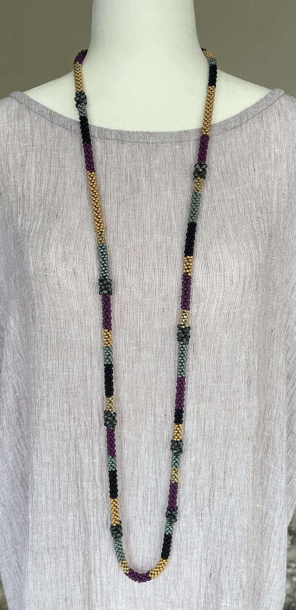 Twilight Plum Crochet Necklace