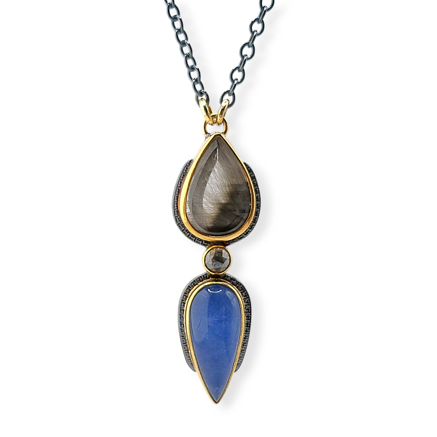 Rutilated & Dumortierite Quartz Necklace