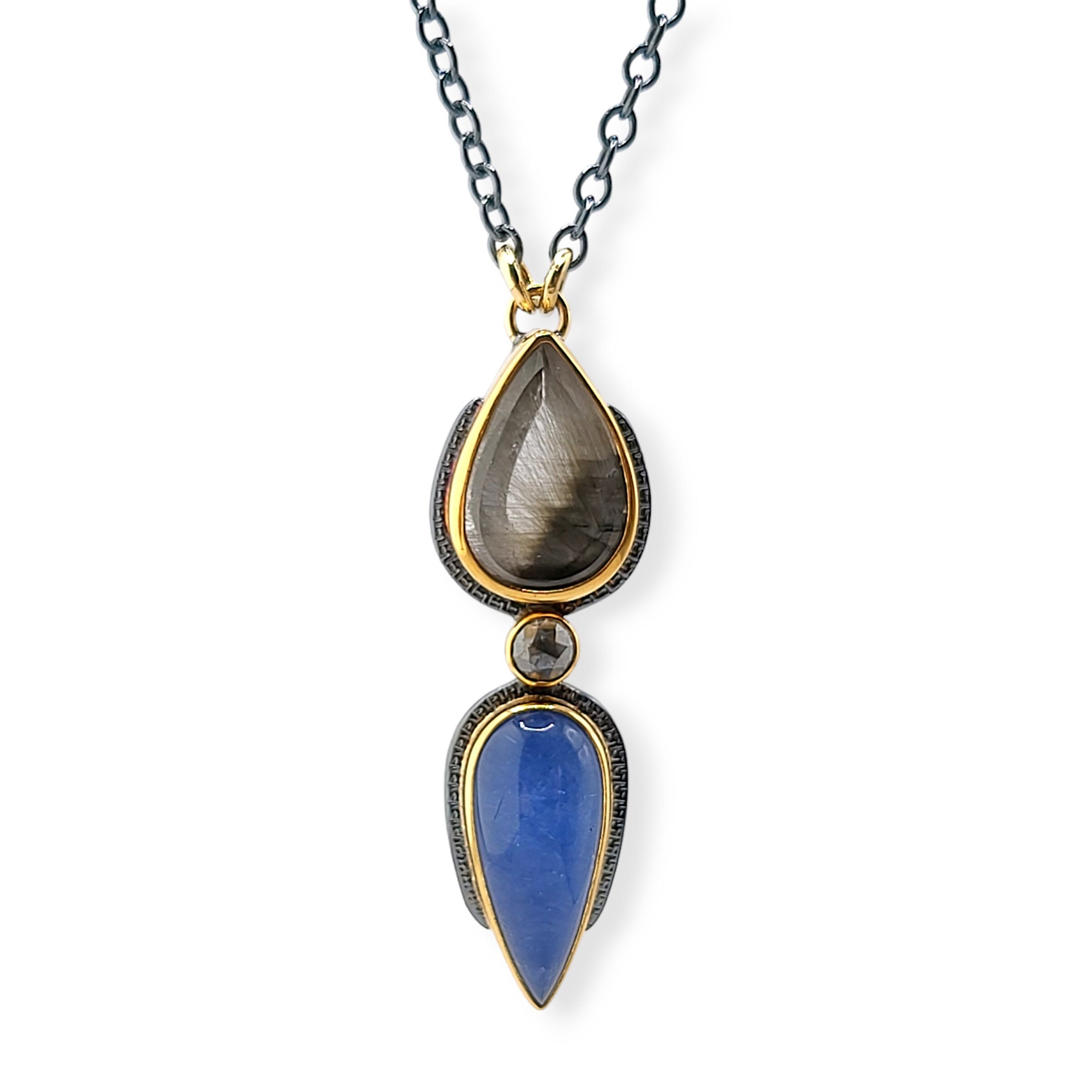 Rutilated & Dumortierite Quartz Necklace