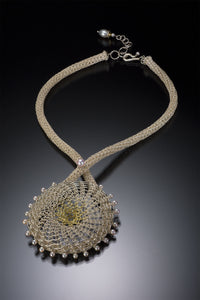 Woven Sundial Medallion Necklace 2