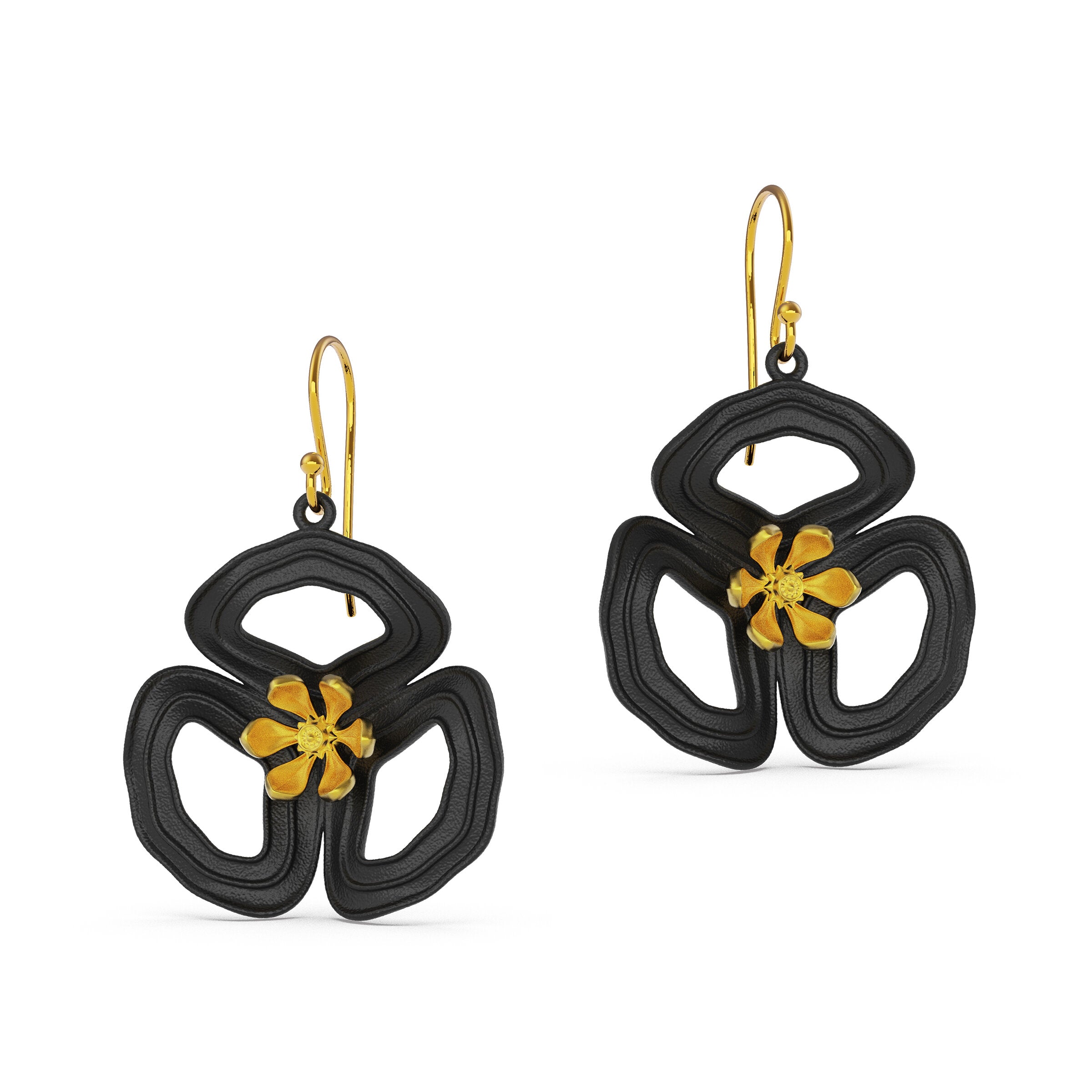 Gold Poppy Earrings